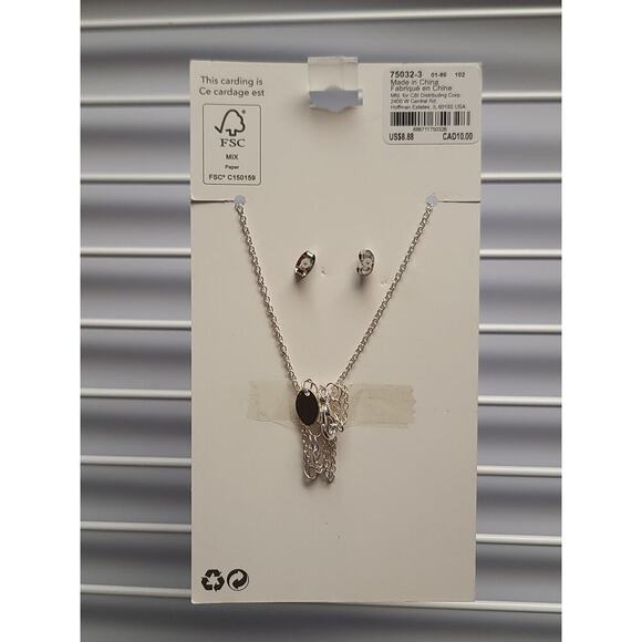 Claires Scorpio Necklace Jewelry Silver Earring Set Cubic Zirconia Girls Womens - Picture 5 of 5